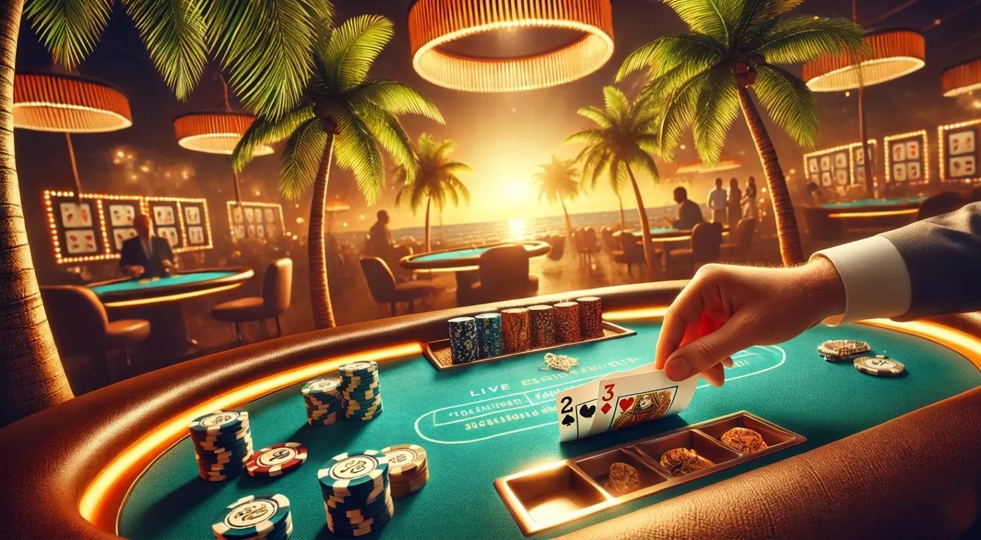 Portugal casino scene featuring slot machine sevens, gold coins and ace playing cards